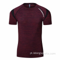 Fitness Men&#39;s Gym Sports Excorrer camisa de secagem rápida